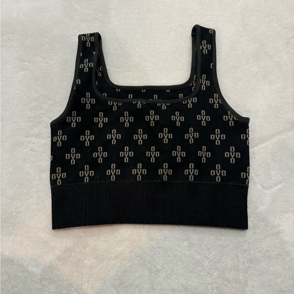 October’s Very Own OVO Monogram Print Sports Bra Crop Knit Top​​